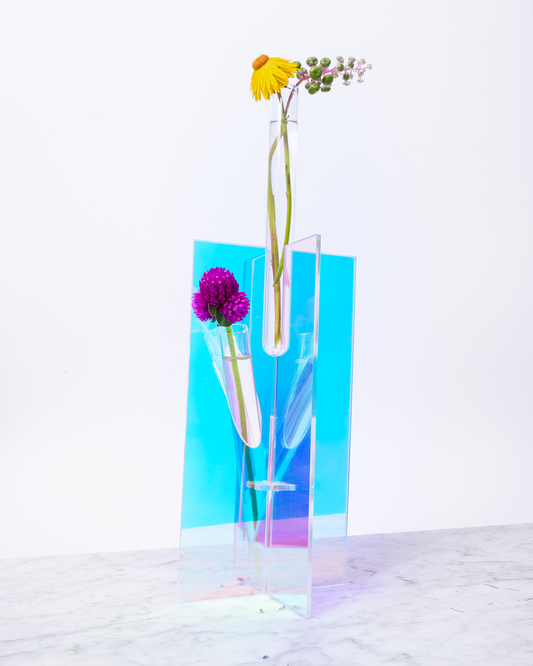 Large Iridescent Bud Vase | Modern & Minimalist